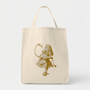  Alice & Flamingo in Wonderland Tote Bag