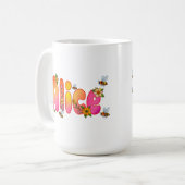 Alice - Floral and Bee Design Mug (Devant gauche)