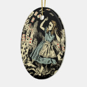  Alice Flying Cards Dark Keramisch Ornament (Links)