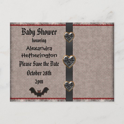Alice Halloween Baby shower Bewaar de datum Aankondigingskaart (Achterkant)