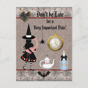 Alice Halloween Baby shower Save the Date Aankondigingskaart