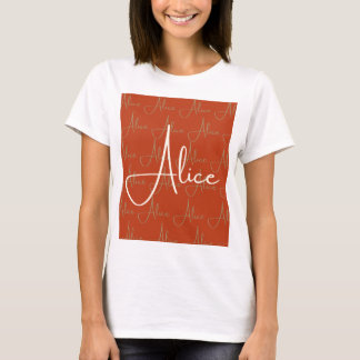 Alice Handgeschreven Naam Patroon T-shirt