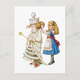 Alice helpt de Witte Koningin in Wonderland Briefkaart