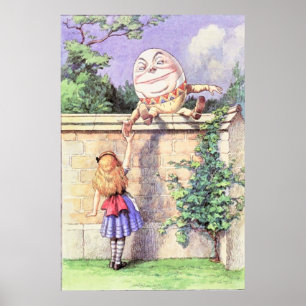 Alice & Humpty Dumpty Volledige Kleur Poster