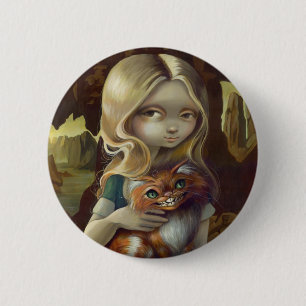 "Alice in a Da Vinci Portrait"-Button Ronde Button 5,7 Cm