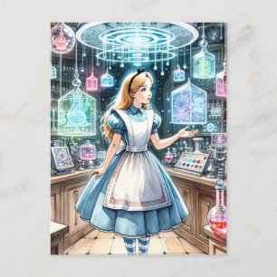 Alice in de Steampunk Apotheek Briefkaart