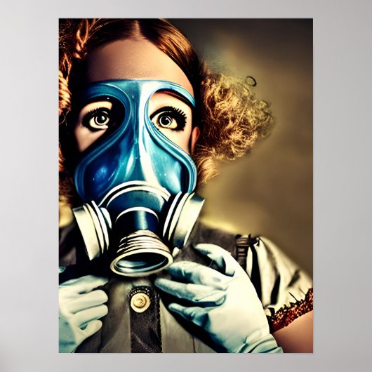 Alice in een gasmasker poster (Voorkant)