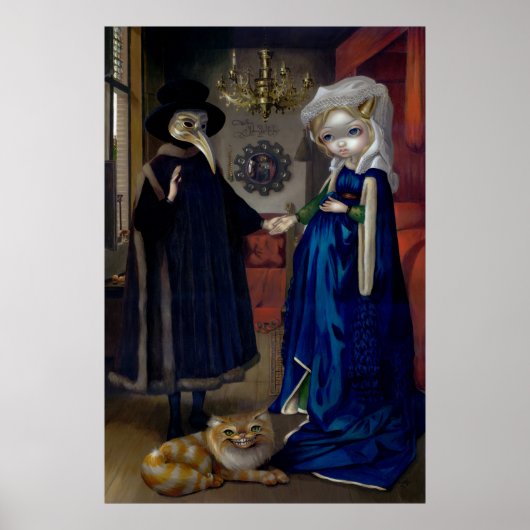 Alice in een Van Eyck Portrait ART PRINT wonderlan (Voorkant)