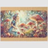Alice In Giant Mushroom Forest Decoupage Tissuepapier (Voorkant)