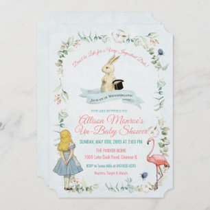  Alice in het Baby shower Wonderland Kaart