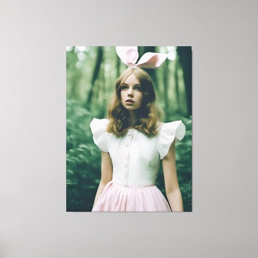 Alice in het bos Mode Verlopen Film Mode Canvas Afdruk (Voorkant)