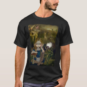Alice in het Bosch-landschap wonderland gotisch Sh T-shirt