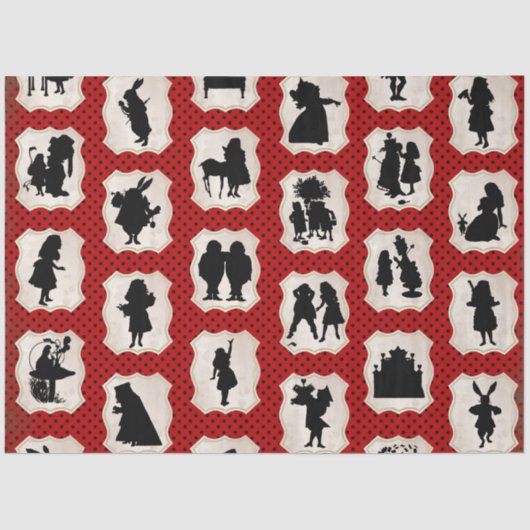 Alice in het Ontwerp 2 van de Reeks van Wonderland Tissuepapier (Voorkant)