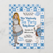Alice in het Wonderland baby shower-uitnodiging Save The Date (Voorkant / Achterkant)