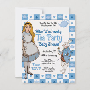  Alice in het Wonderland baby shower-uitnodiging Save The Date