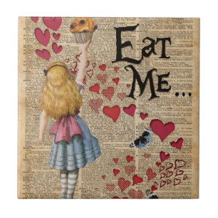 Alice in het Wonderland eet me Muffin Tegeltje
