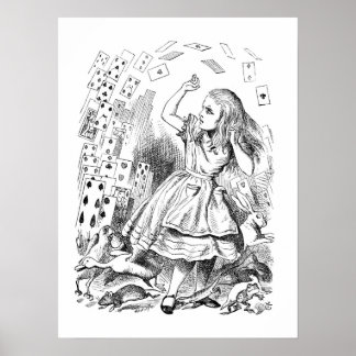 Alice in het Wonderland House of Kaarten Poster
