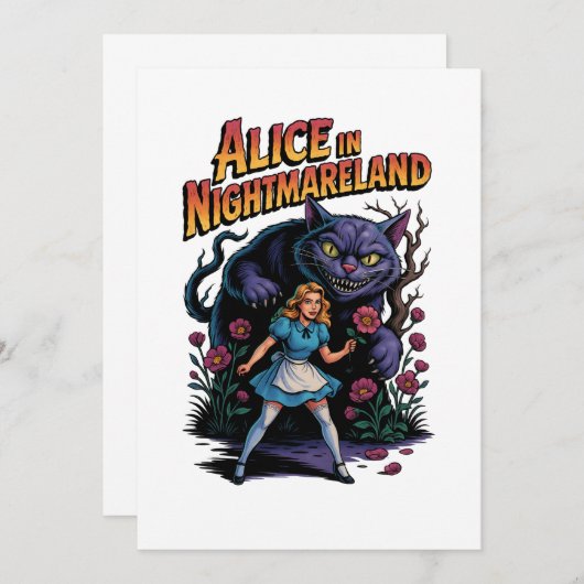 Alice in Nightmareland – Donkere Cartoon Kaart (Voorkant / Achterkant)