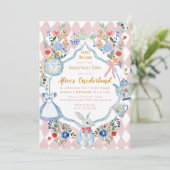 Alice in ONEderland 1e verjaardag grillig Kaart (Staand voorkant)