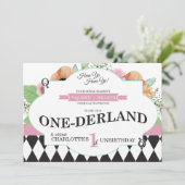 Alice in Onederland eerste uitnodiging op de dag v (Staand voorkant)