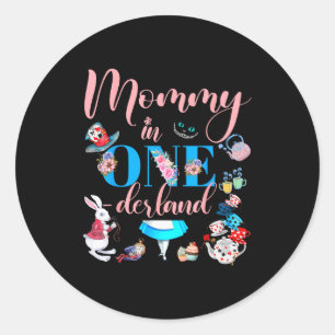 Alice In Onederland Familie Moeder Van De Verjaard Ronde Sticker