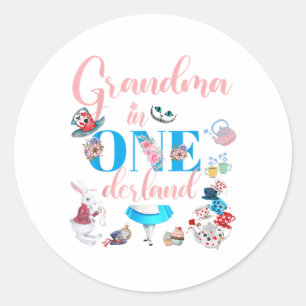 Alice in Onederland Familie Oma van de Verjaardag Ronde Sticker