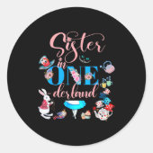 Alice In Onederland Family Sister Of The Birthday Ronde Sticker (Voorkant)