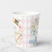 Alice in Onederland, meisje 1 verjaardag Papieren  Papieren Bekers (Rechts)