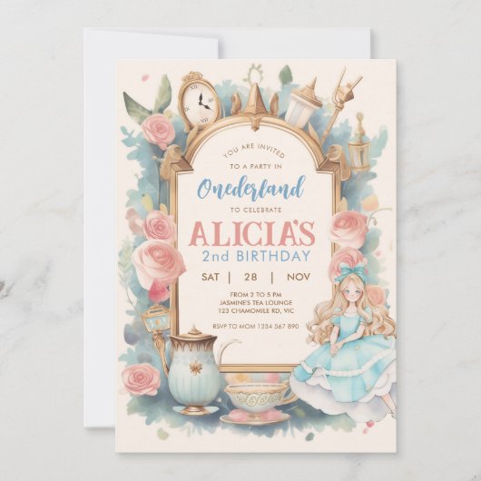 Alice in Onederland Tea Party Invitation (Devant)
