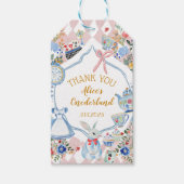 Alice in Onederland Whimsical Verjaardag Bedankt Cadeaulabel (Voorkant)