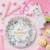 Alice in Onederland Whimsical Verjaardag Papieren Bordje (Feest)