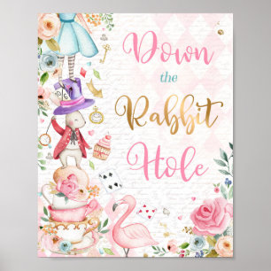 Alice in Onederland Wonderland Birthday Party Poster