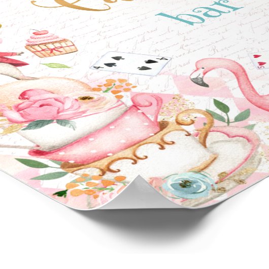 Alice in Onederland Wonderland Snoep Bar Sign Poster (Hoek)