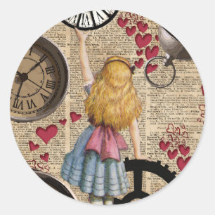Alice in Sprookjesland die op tijd reizen Ronde Sticker