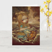 Alice in the Pool of Tears Wenskaart Kaart (Gele Bloem)