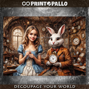 Alice in the Wonderland ontmoet het witte konijn Tissuepapier