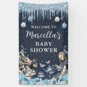 Alice in Winter Wonderland Baby shower Banner