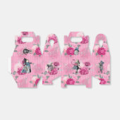 Alice in Winter Wonderland op roze gestreept Bedankdoosjes (Uitgevouwen)
