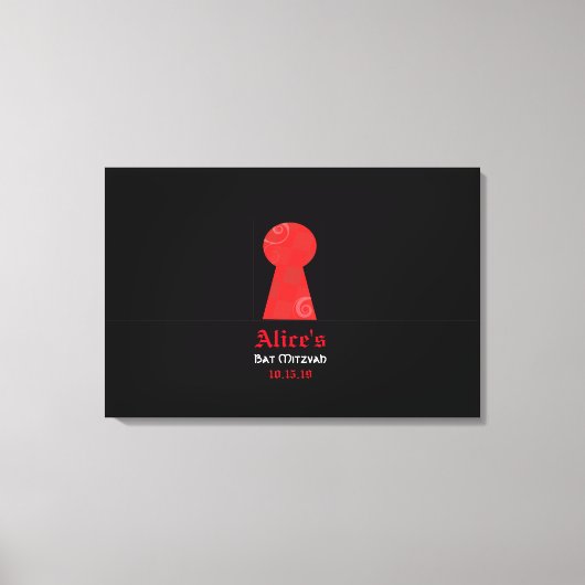 ALICE IN WONDELAND BaT Mitzvah Inlogbord Canvas Afdruk (Voorkant)