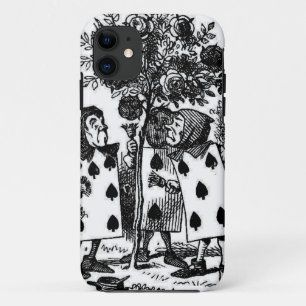 Alice in Wonderalse Kaarten Rozen schilderen iPhone 11 Hoesje