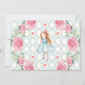 Alice in Wonderland 1e Verjaardags Thee Party Kaart (Achterkant)
