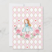 Alice in Wonderland 1st Birthday Onederland Party Kaart (Achterkant)