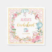 Alice in Wonderland 1st Birthday Onederland Party Servet (Voorkant)