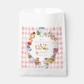 Alice in Wonderland 1st birthday Pink Bedankzakje (Voorkant)