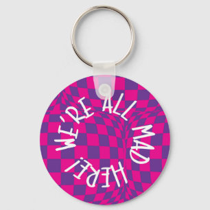 Alice in Wonderland - 5,7 cm basisring Button Sleutelhanger