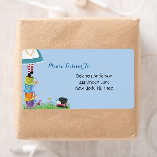 Alice in Wonderland Adresetiketten Etiket (Insitu)