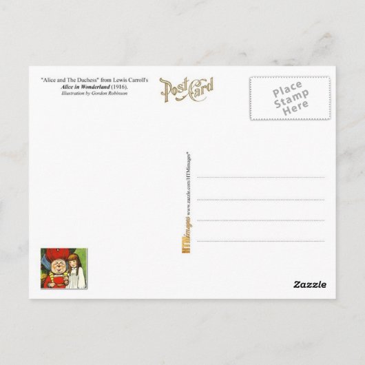 Alice in Wonderland: Alice en de Duchess Briefkaart (Achterkant)