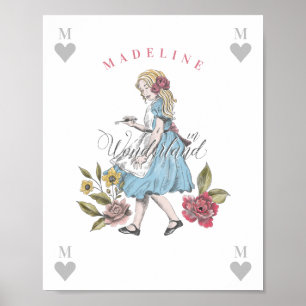 Alice in Wonderland Alice en Florals Poster