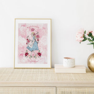 Alice in Wonderland Alice en Florals Poster