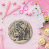 Alice in Wonderland Alice Pulls Curtain Art Papieren Bordje (Feest)